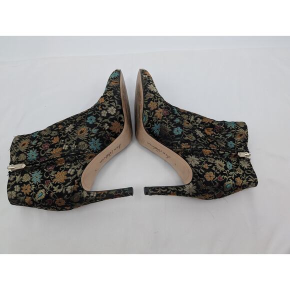 Sam Edelman Olette Black Floral Brocade Tapestry Ankle Boots 6 Art to Wear Boho - Picture 7 of 9